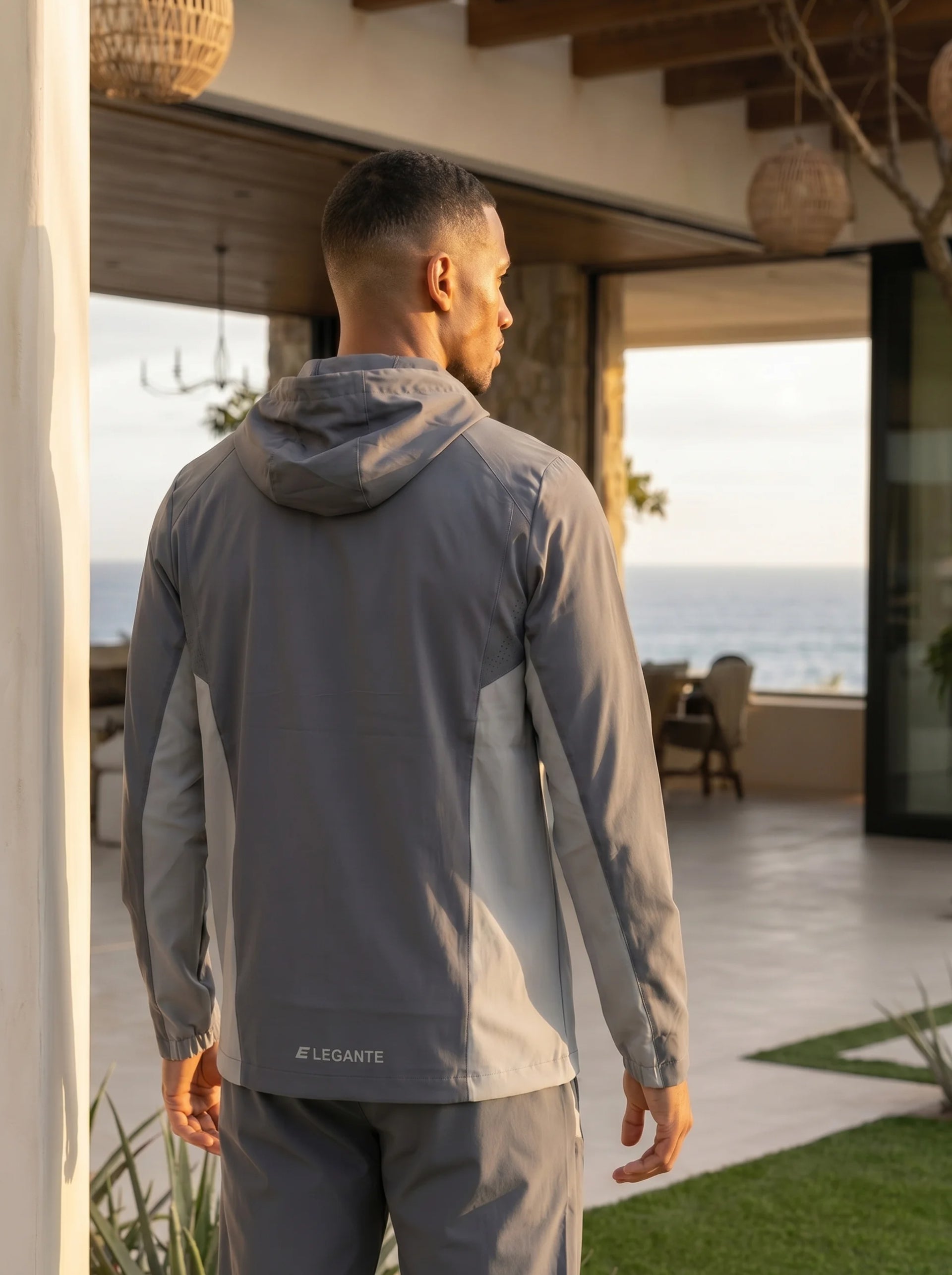 men wearing casual athletic tracksuit in grey