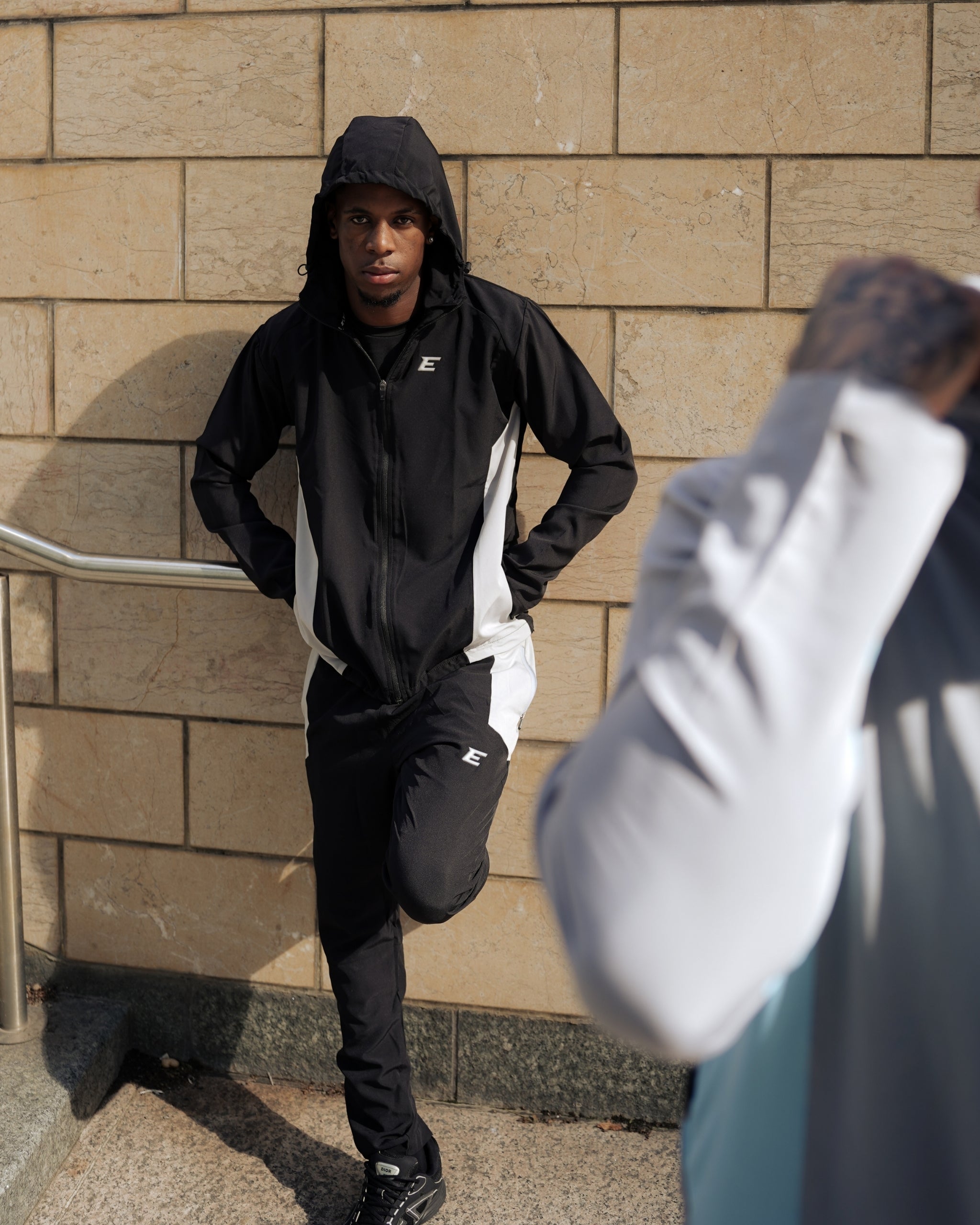 Vertex Black Silver Grey Tracksuit Joggers-thumbmail-2