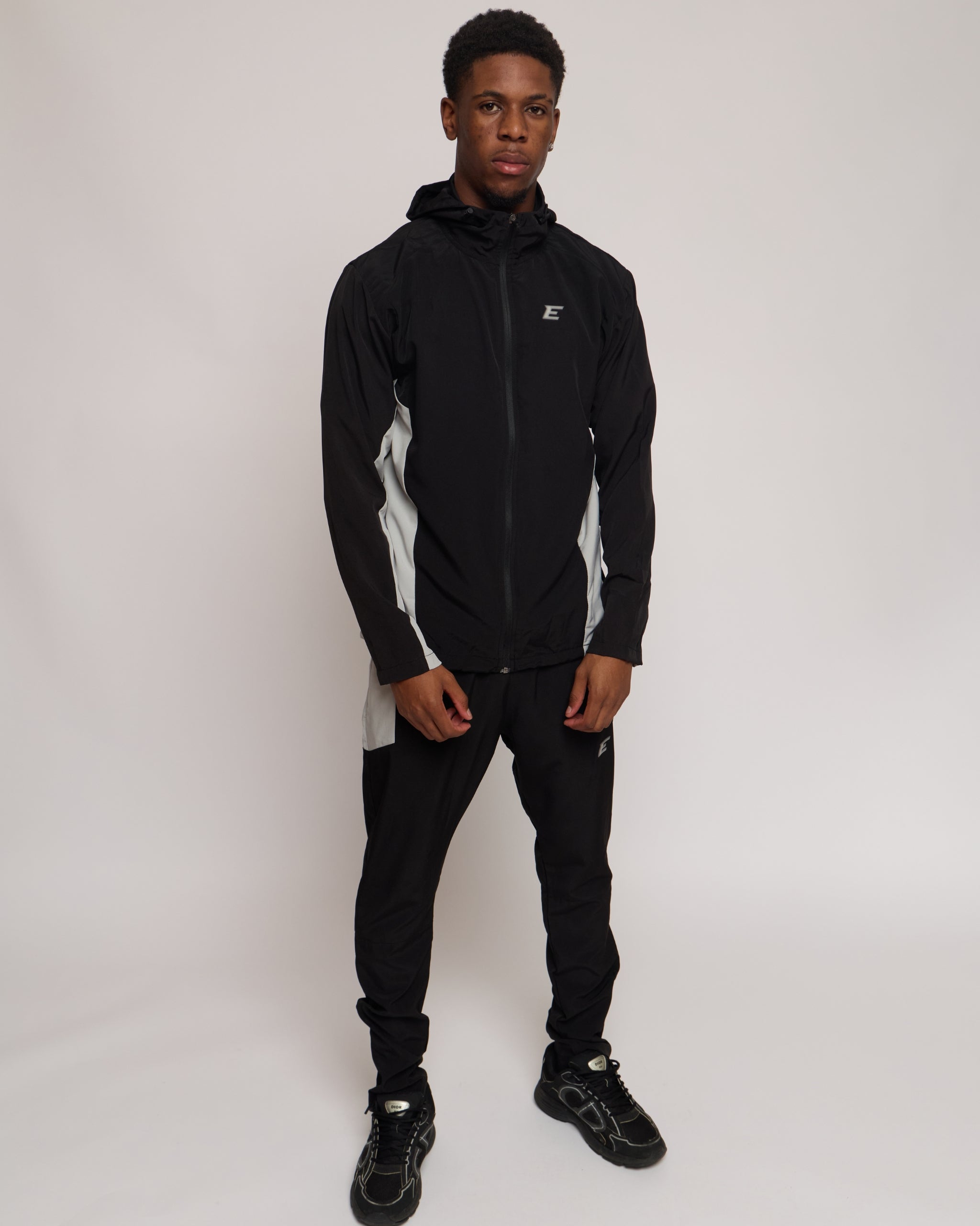 Vertex Black Silver Grey Tracksuit Joggers
