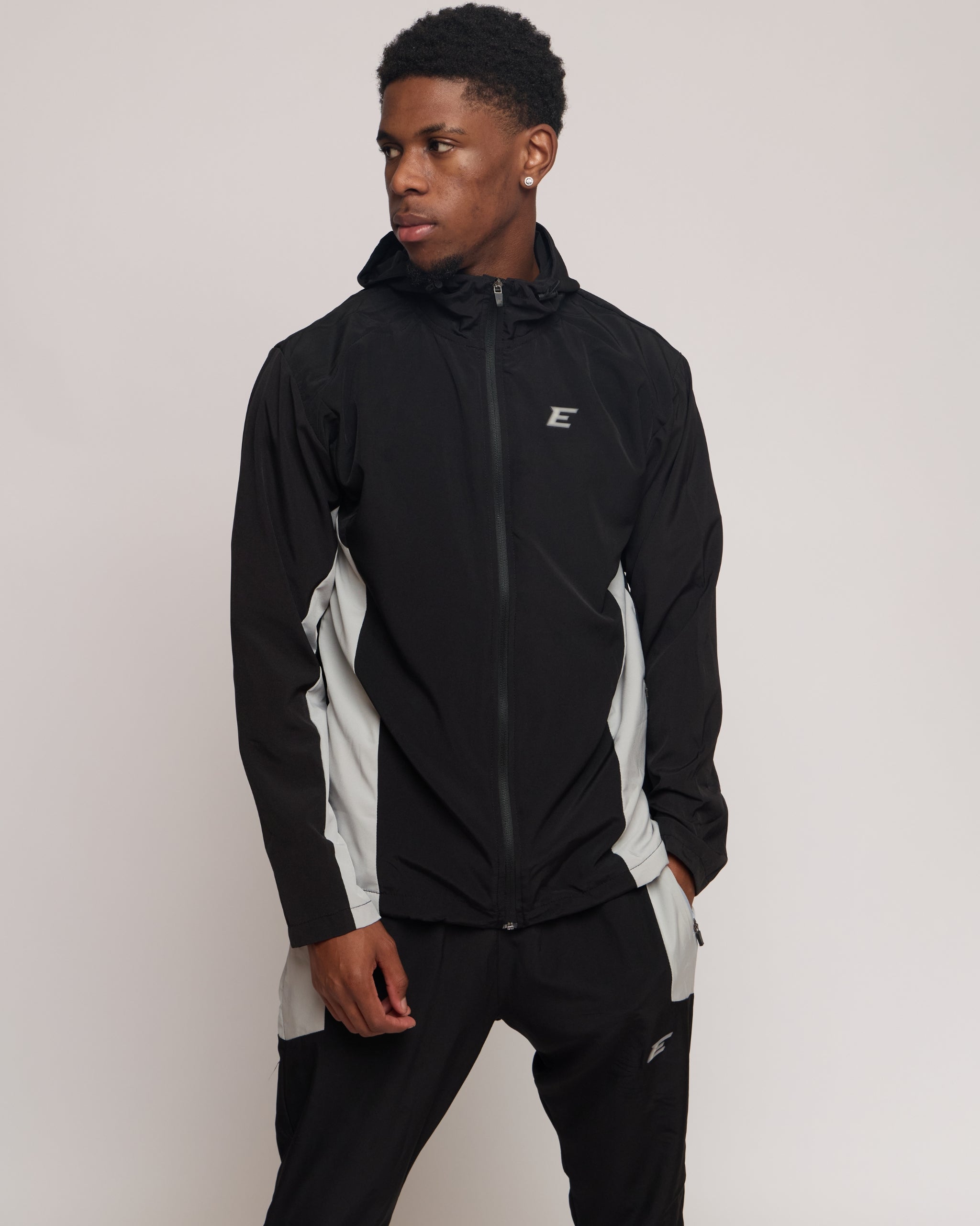 Vertex Black Silver Grey Tracksuit Jacket