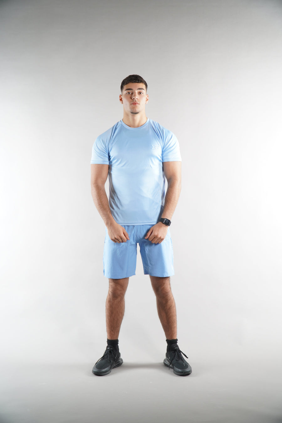 Men's Elegante gym T-Shirt in sky blue, activewear, mens gym clothing