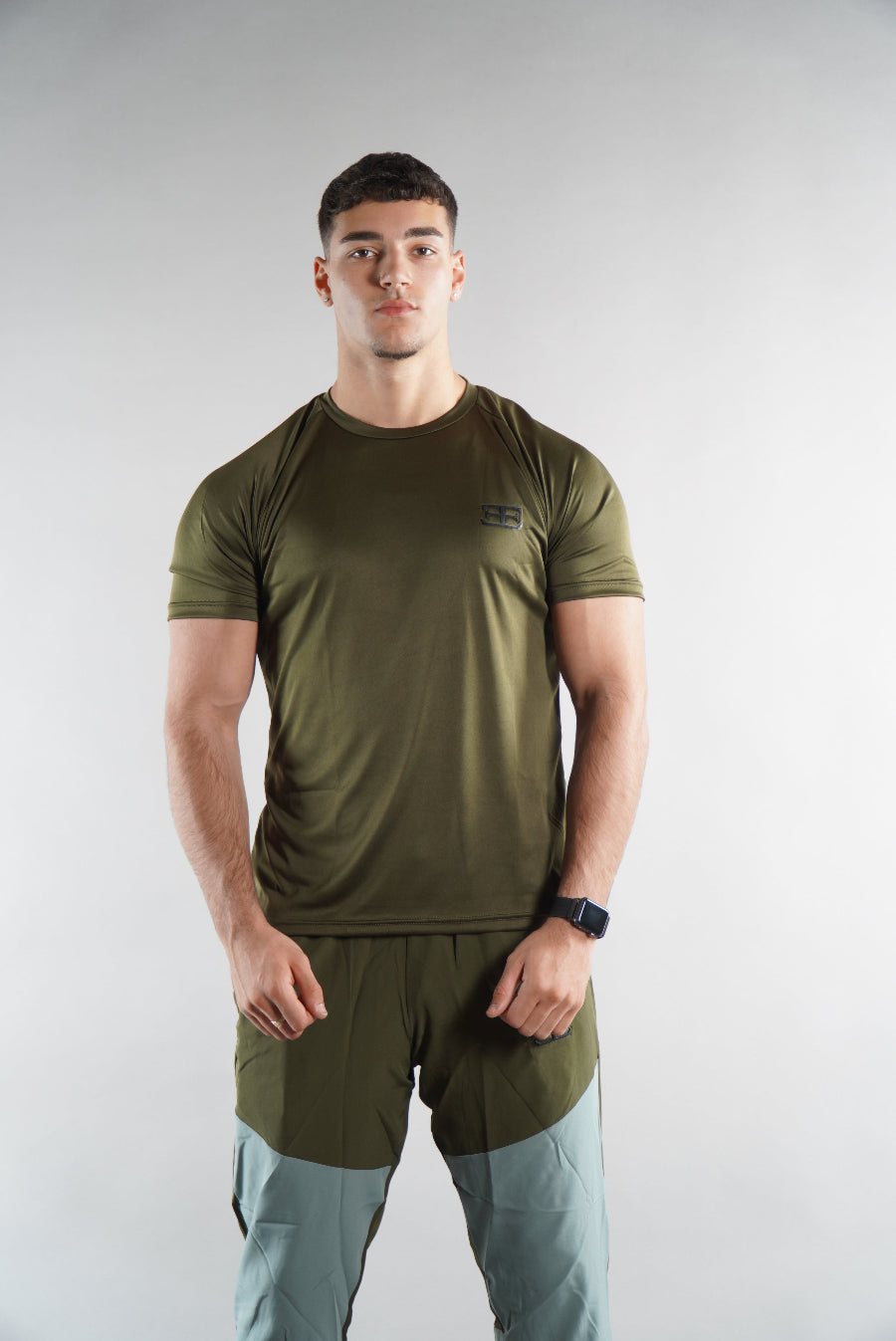 Men's Elegante gym T-Shirt in green, activewear, mens gym clothing