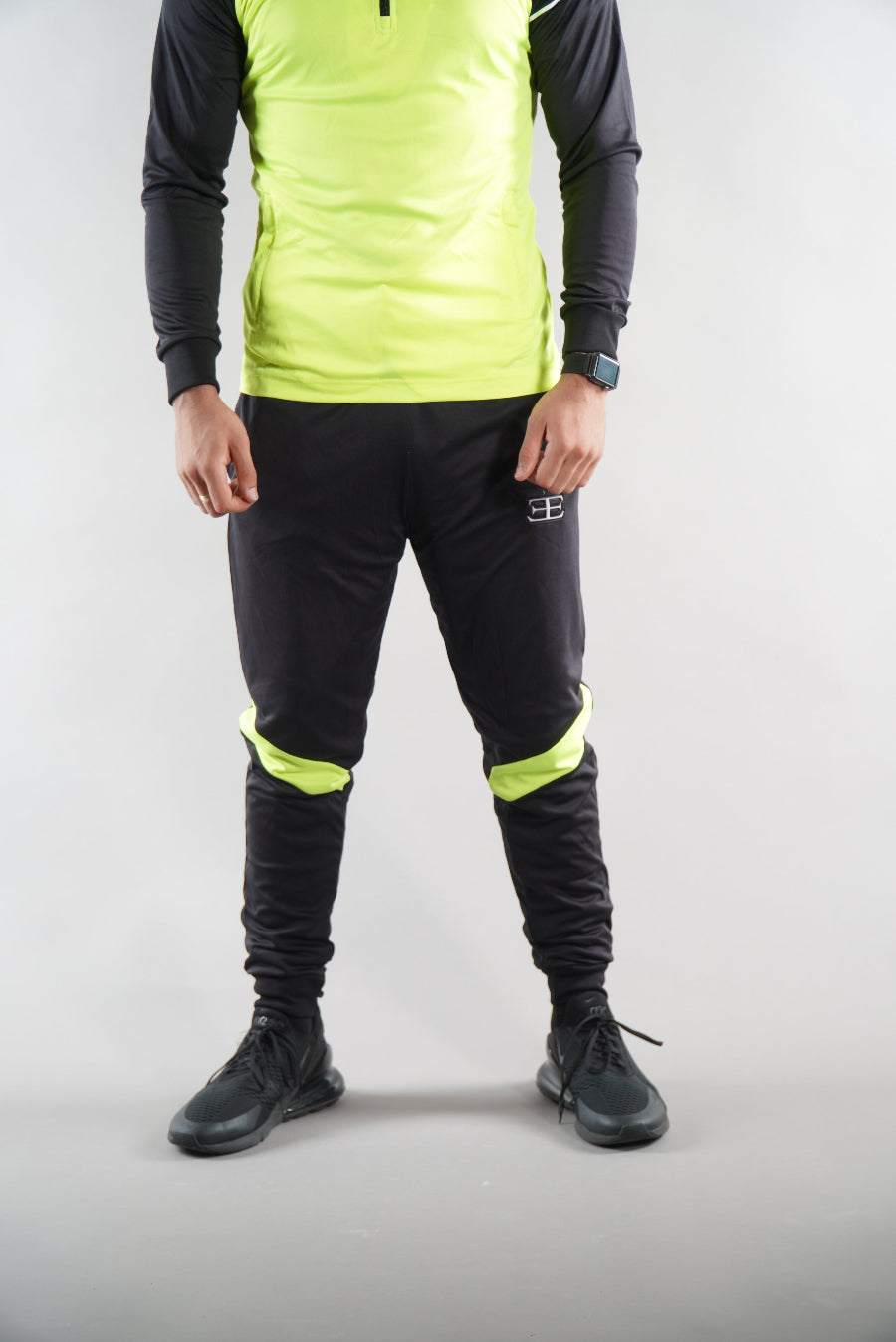 Men's Elegante neon green tracksuit top and joggers, sportswear, activewear, gym wear