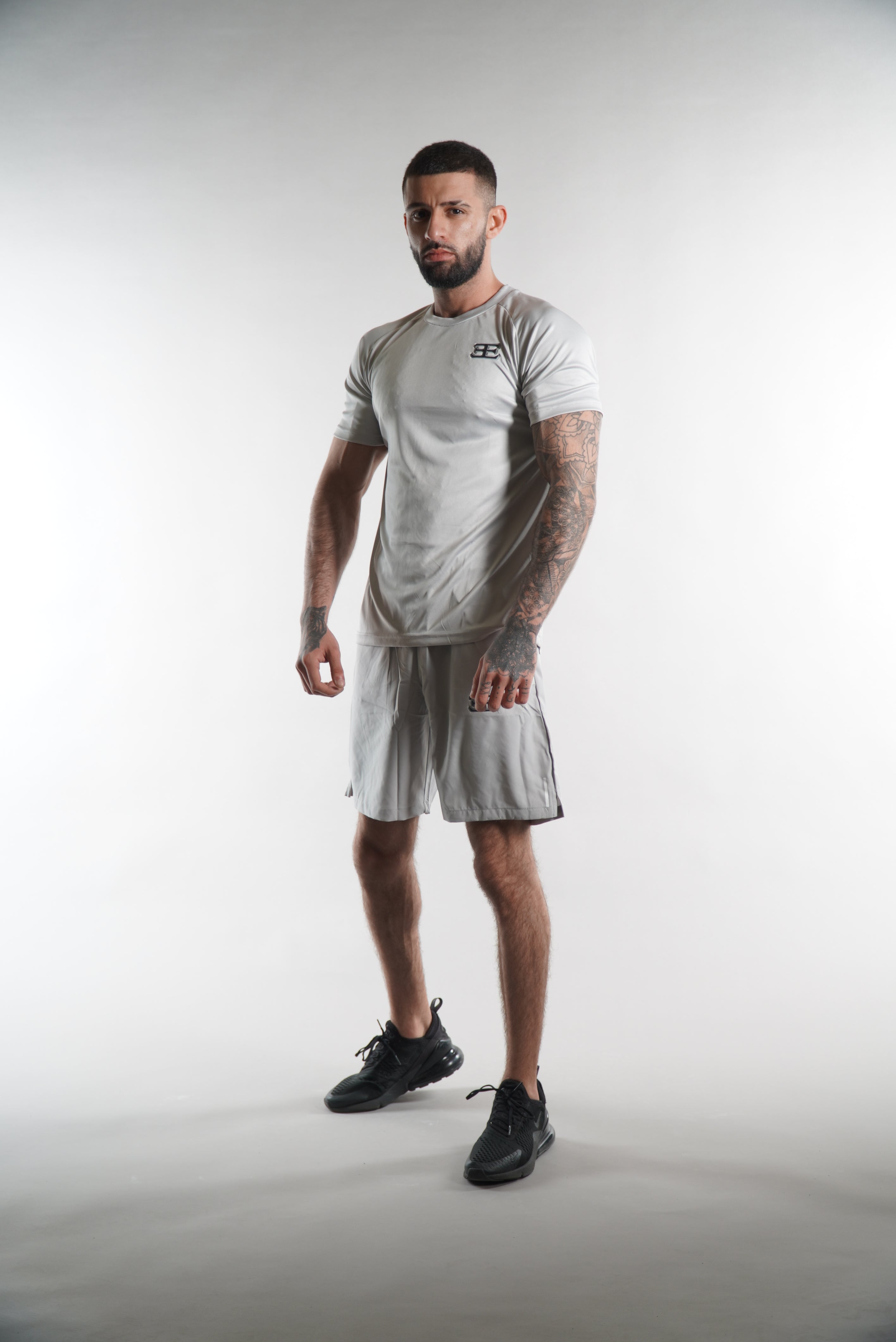 Men's Elegante Silver Grey Gym Shorts activewear for men