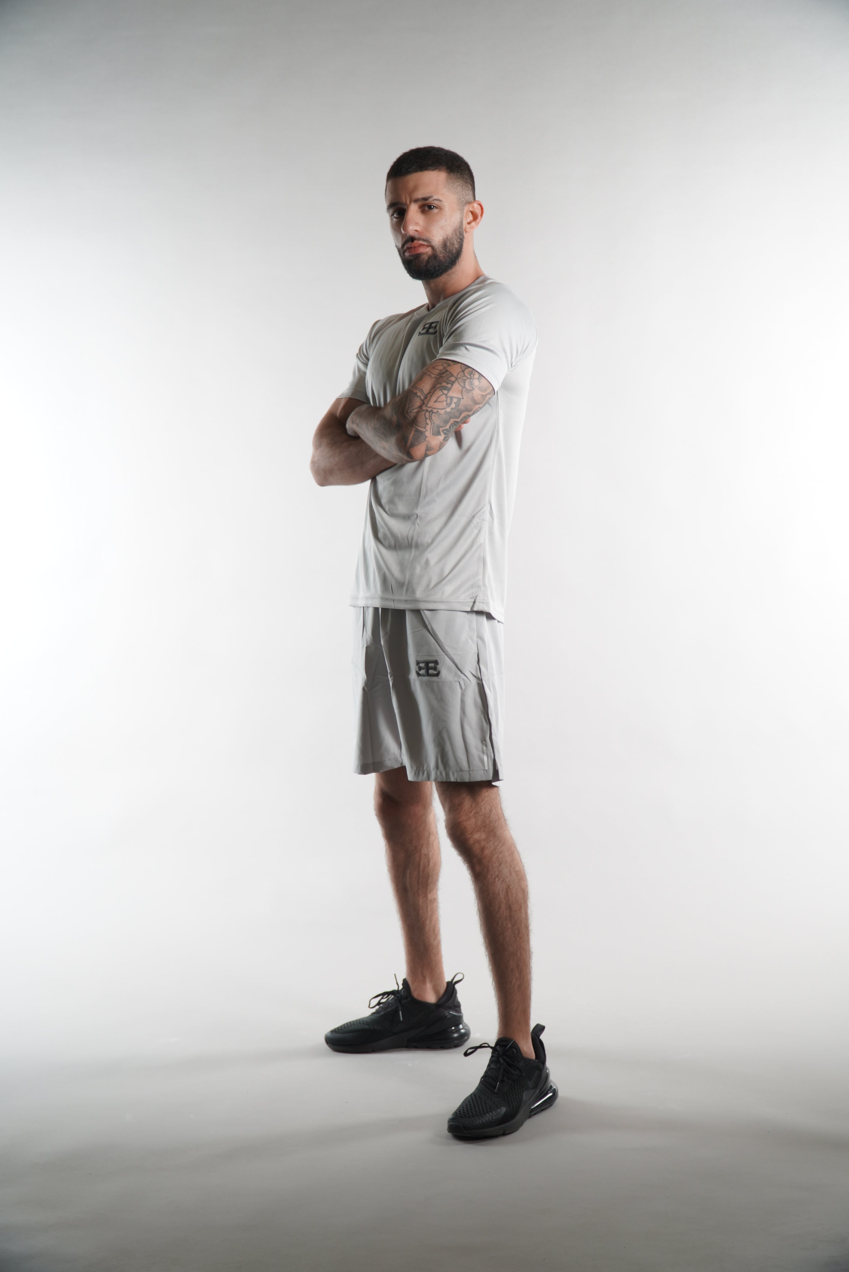 Men's Elegante Silver Grey Gym Shorts activewear for men