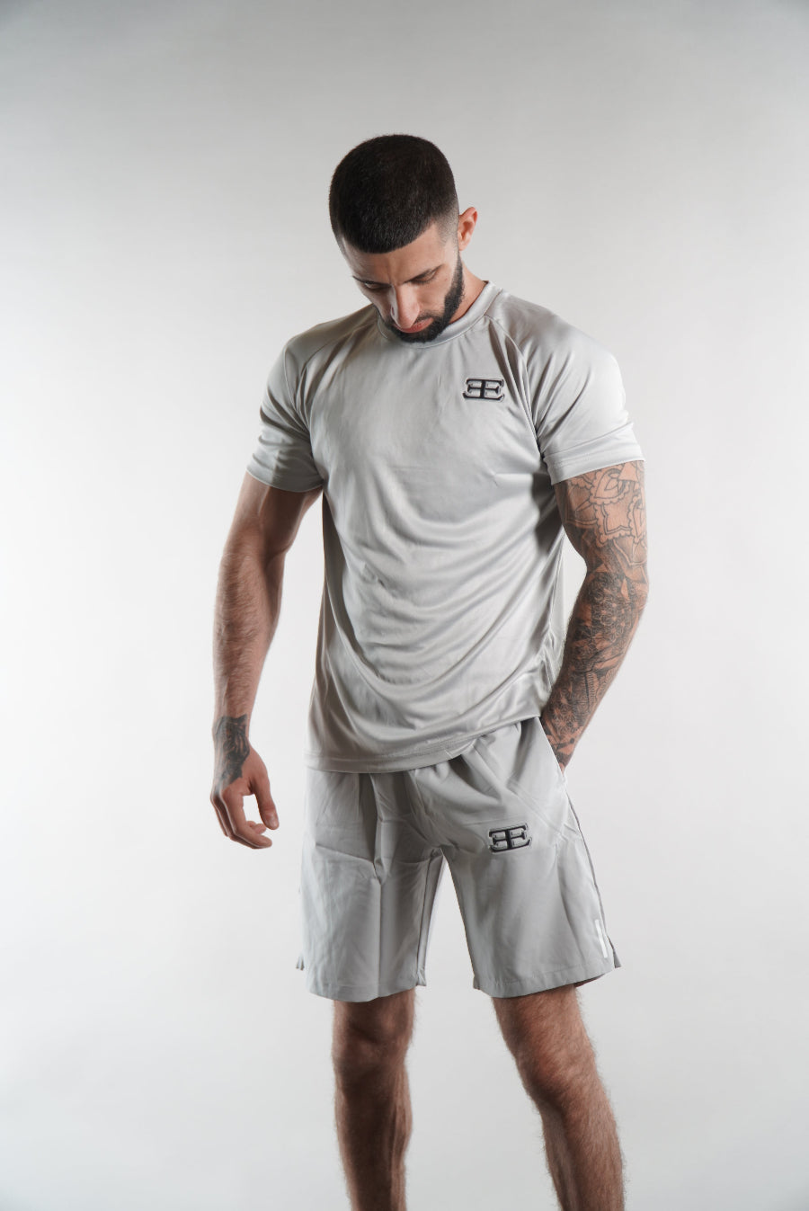 Men's Elegante Silver Grey Gym Shorts activewear for men