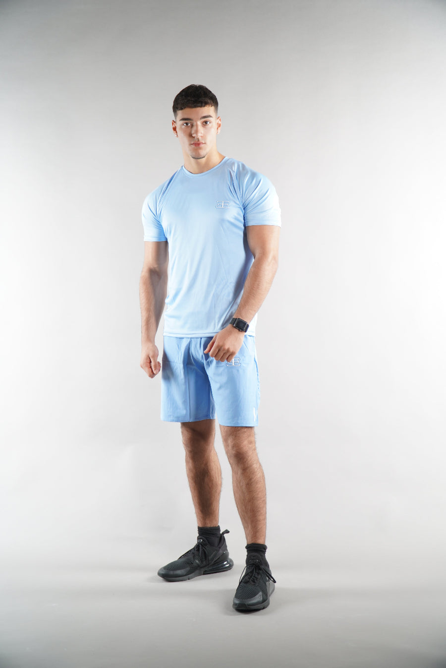 Men's Elegante Sky Blue Gym Shorts, activewear for men, jd sports, sportswear