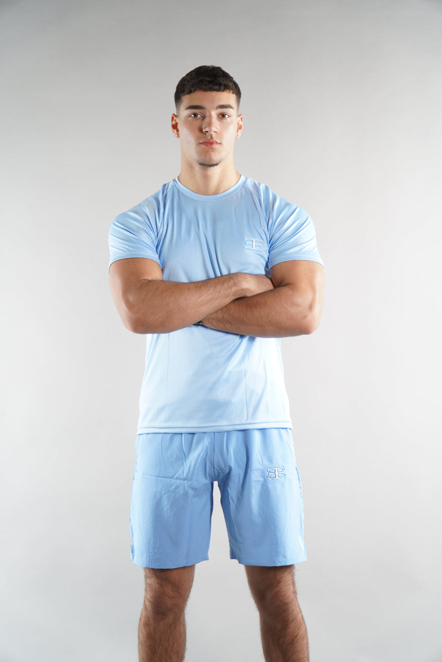 Men's Elegante Sky Blue Gym Shorts, activewear for men, jd sports, sportswear