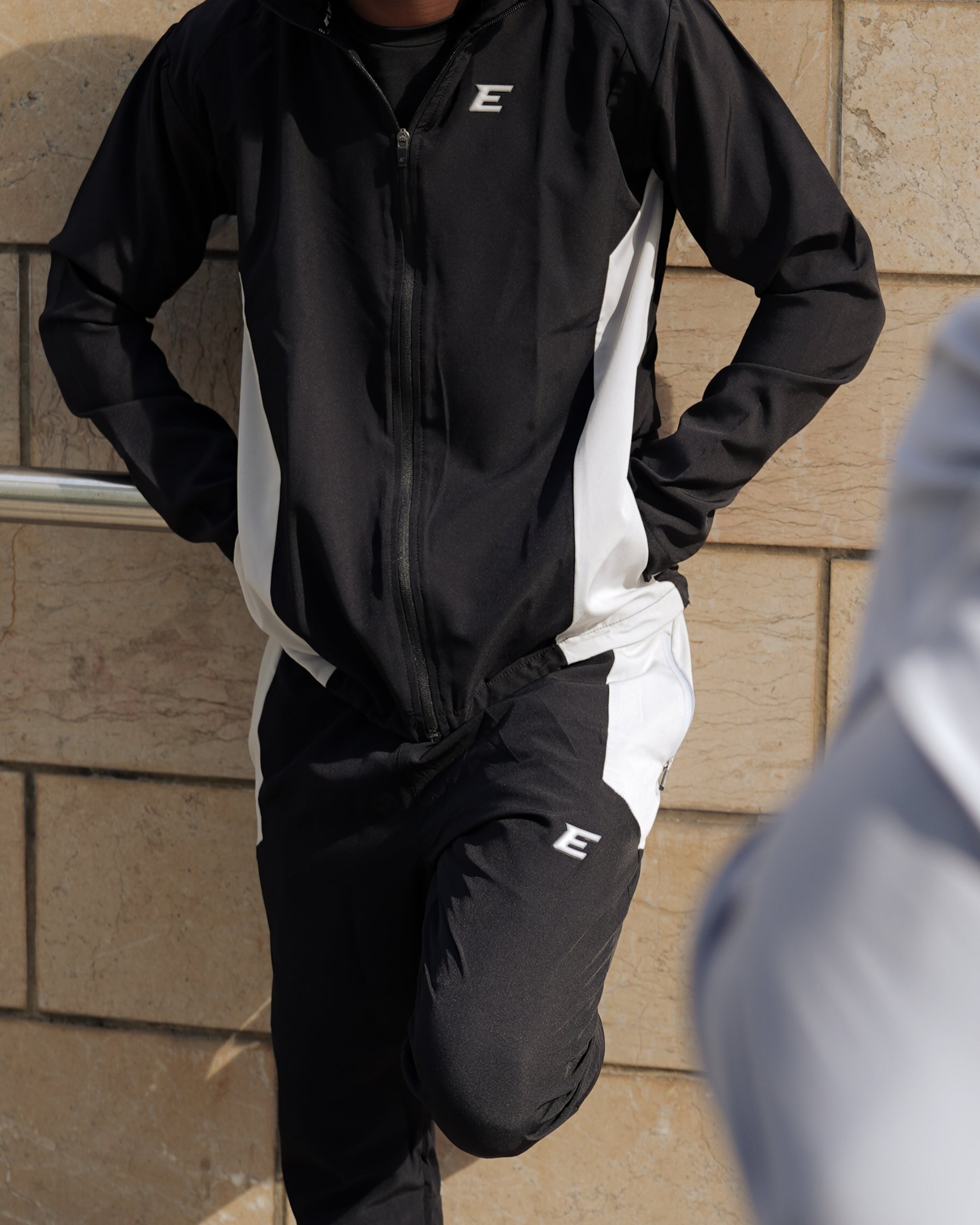 Vertex Black Silver Grey Tracksuit Joggers-thumbmail-3